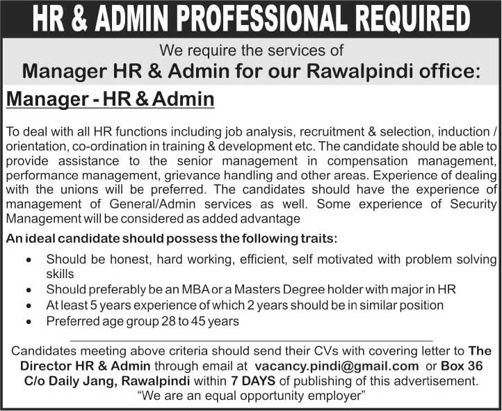 admin-hr-manager-jobs-in-rawalpindi-islamabad-2014-june-in